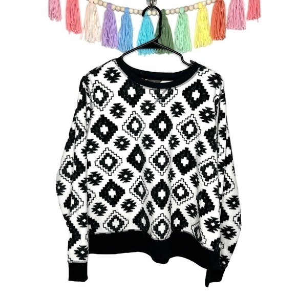 Eddie Bauer Quest Fleece Sweatshirt Print Western Boho Aztec Size Extra Large - Picture 1 of 14